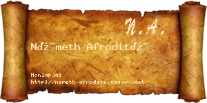 Németh Afrodité névjegykártya
